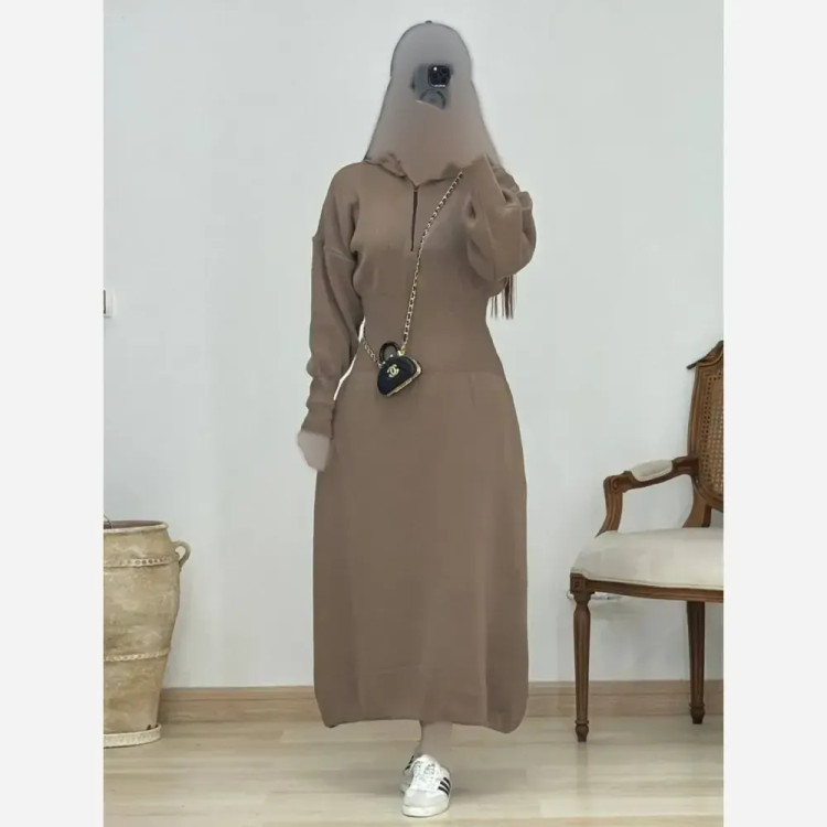ماکسی بافت شنی زنانه بافت سه نخ درجه یک فری سایز