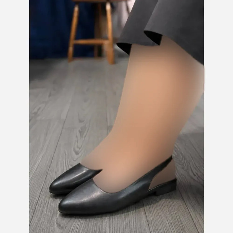 کفش بابت پشت باز زنانه چرم صنعتی خارجی رنگ مشکی