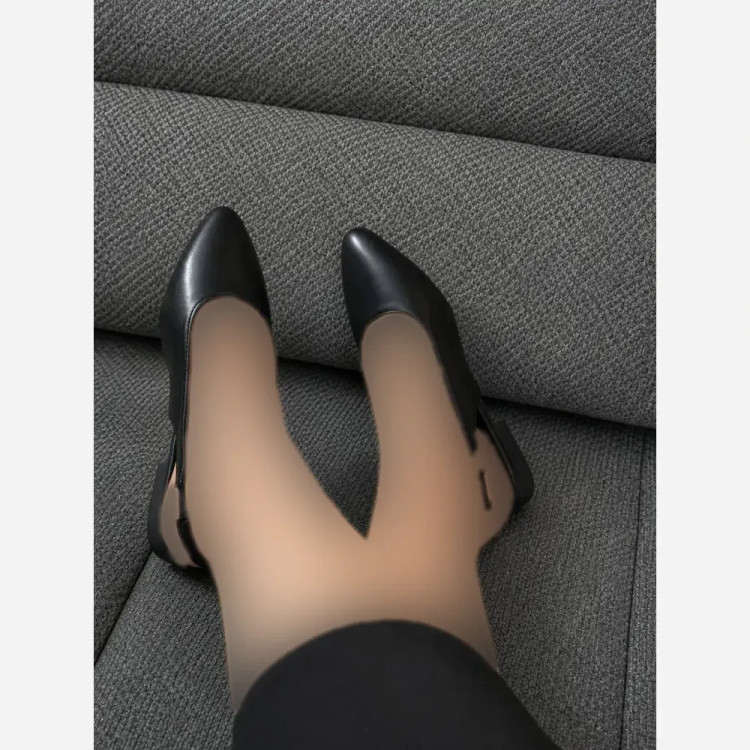 کفش بابت پشت باز زنانه چرم صنعتی خارجی رنگ مشکی