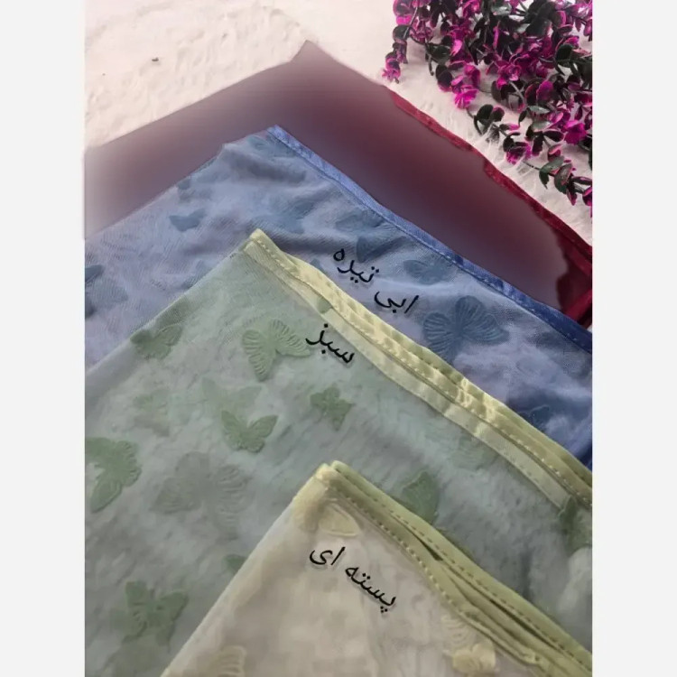 مینی پروانه تور مخمل کوبی فری سایز ابعاد 75 در 75