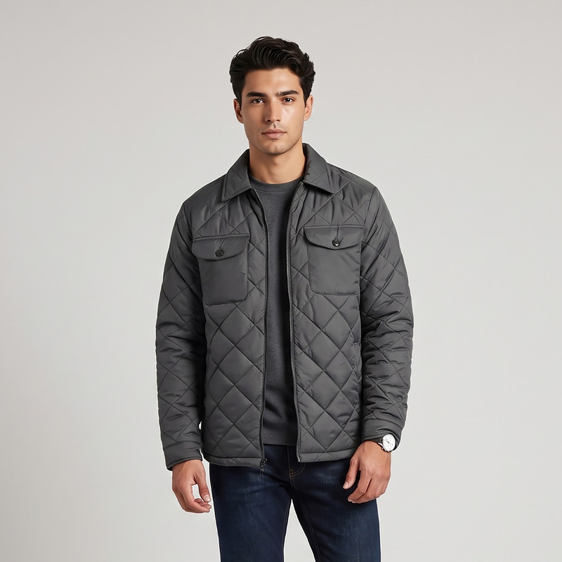 کاپشن کوتاه مردانه دیجی استایل اسنشیال زیپی مدل 08