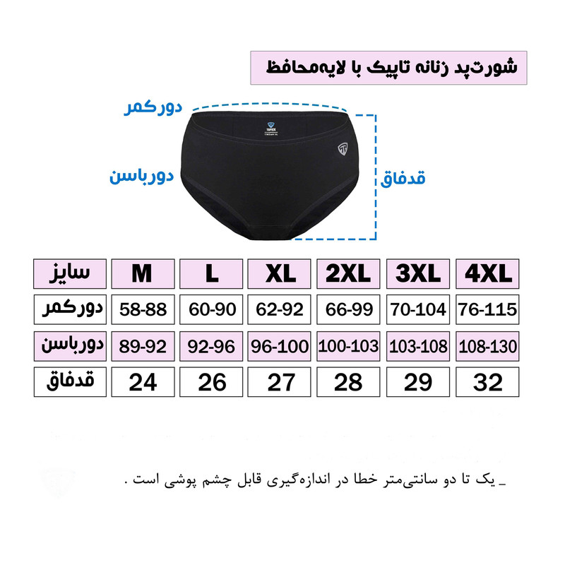 شورتکس زنانه تاپیک مدل لایه جاذب ضدحساسیت