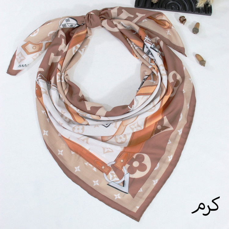 روسری زنانه مدل نخی قواره 140 طرح مزونی جدید کد ana-2707