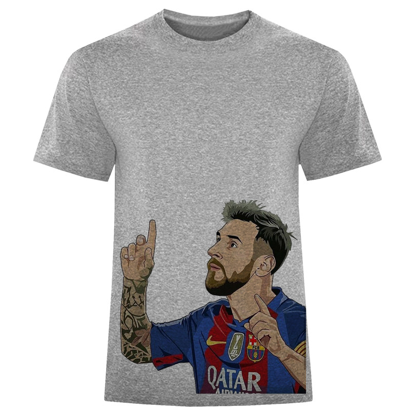 تیشرت آستین کوتاه مردانه طرح مسی کد W302