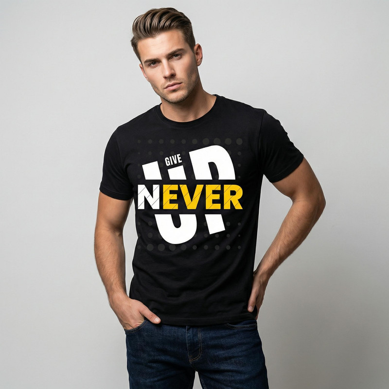 تی‌شرت آستین کوتاه مردانه هورا مهر مدل HM-TB-NEVER