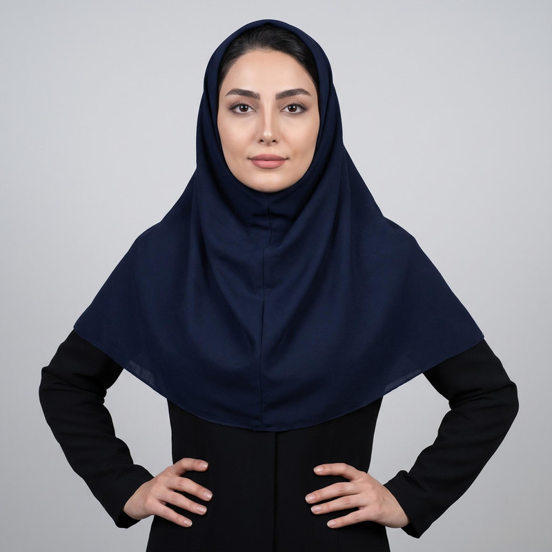 مقنعه کاملیا مدل کرپ کد K-90