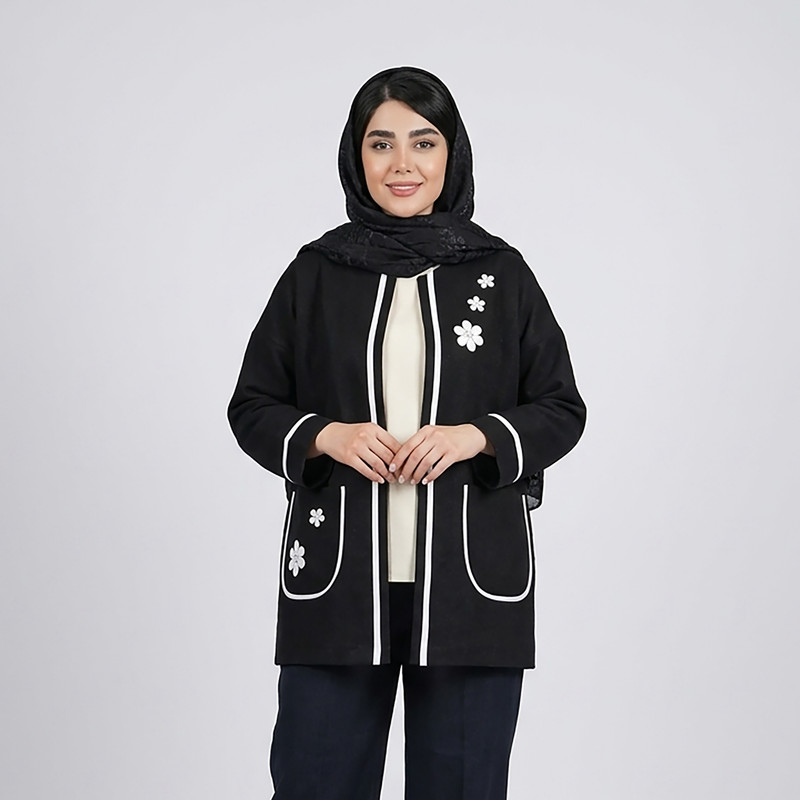 کت رسمی زنانه مدل کتان لمه و آستین کیمونو