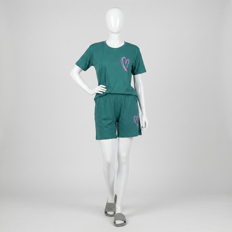 ست تی شرت و شلوارک زنانه مادر مدل Amour