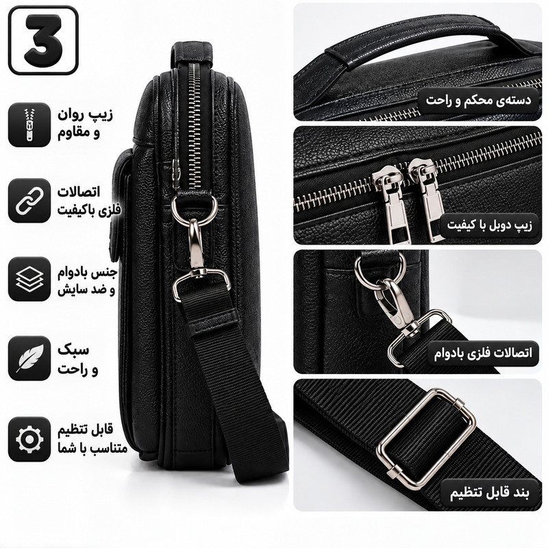 کیف رودوشی زنانه و مردانه چرمی دنیدایسنو مدل BG07