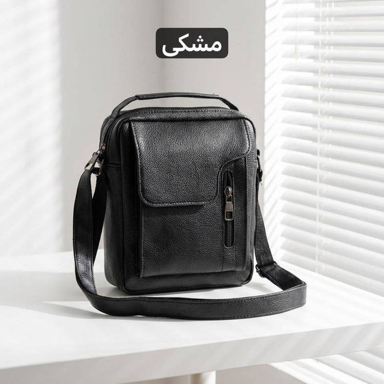 کیف رو دوشی و دستی زنانه و مردانه چرم مصنوعی با زیپ و بند قابل تنظیم مدل M7205