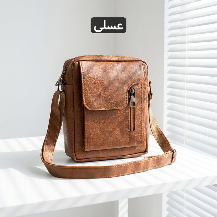 کیف رو دوشی و دستی زنانه و مردانه چرم مصنوعی با زیپ و بند قابل تنظیم مدل M7205