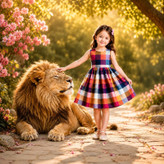 پیراهن دخترانه چهارخانه پنبه مدل آوینا