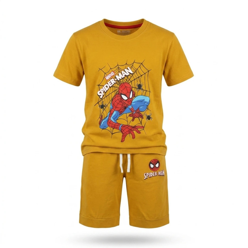 ست تیشرت آستین کوتاه و شلوارک راحتی پسرانه مدل Spiderman کد 750