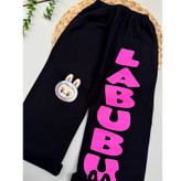 ست تیشرت آستین بلند و شلوار راحتی دخترانه مدل کراپ لبوبو کد LABUBU 8983