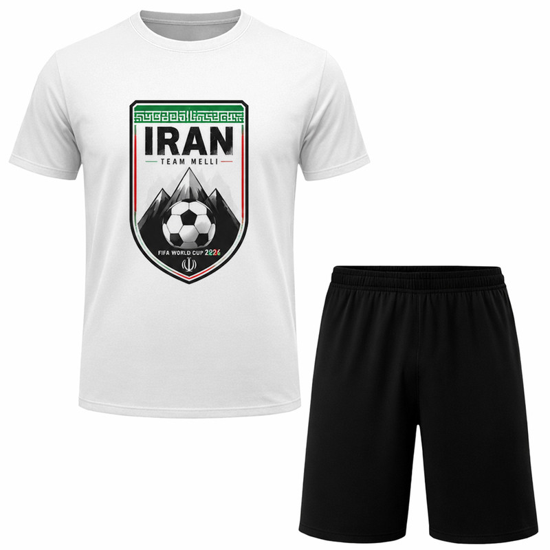 ست تی‌شرت آستین کوتاه و شلوارک راحتی مردانه مدل A138 طرح تیم ملی