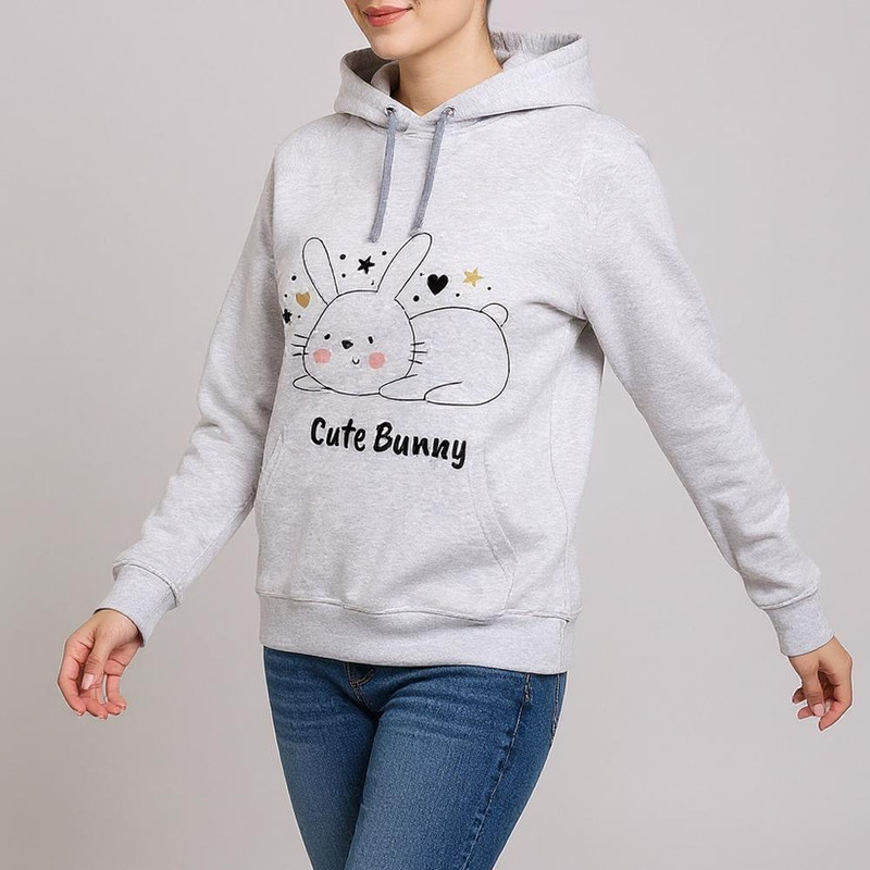 هودی زنانه طرح cute bunny کد F331