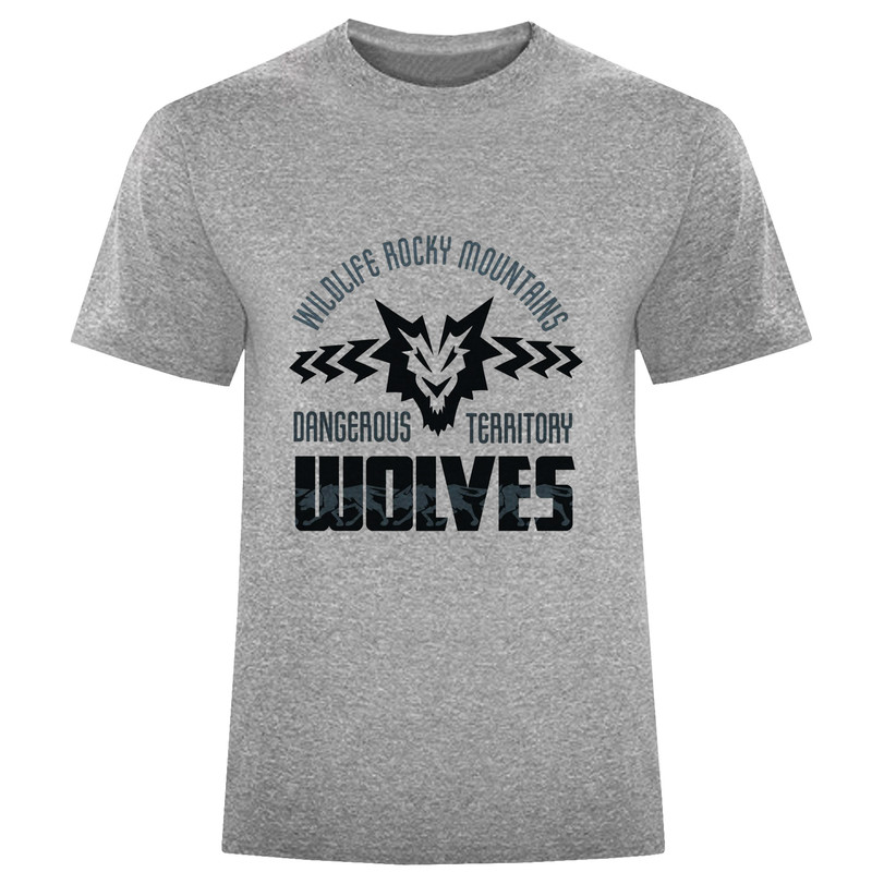 تی شرت آستین کوتاه مردانه مدل D640 WOLVES