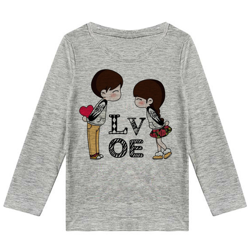 تیشرت آستین بلند دخترانه طرح LOVE کد F08