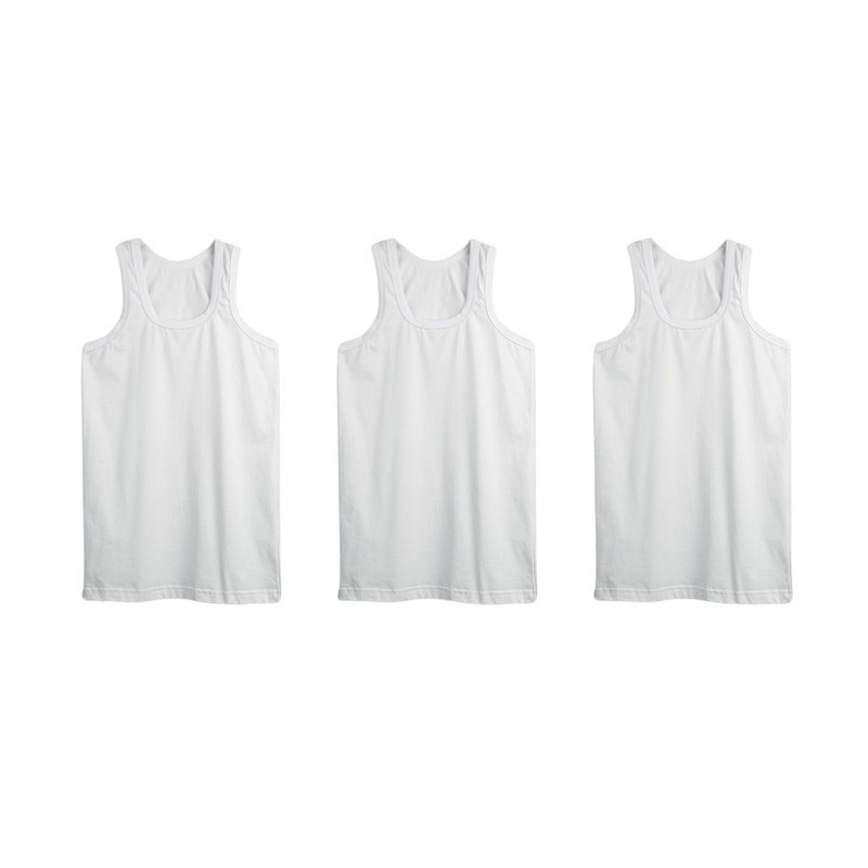زیرپوش رکابی یقه گرد مردانه جناب مدل Tank Top-B بسته 3 عددی