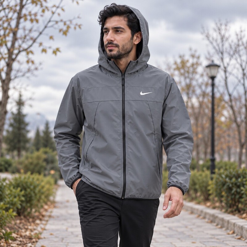 بادگیر ورزشی مردانه مدل کلاه دار ضدآب
