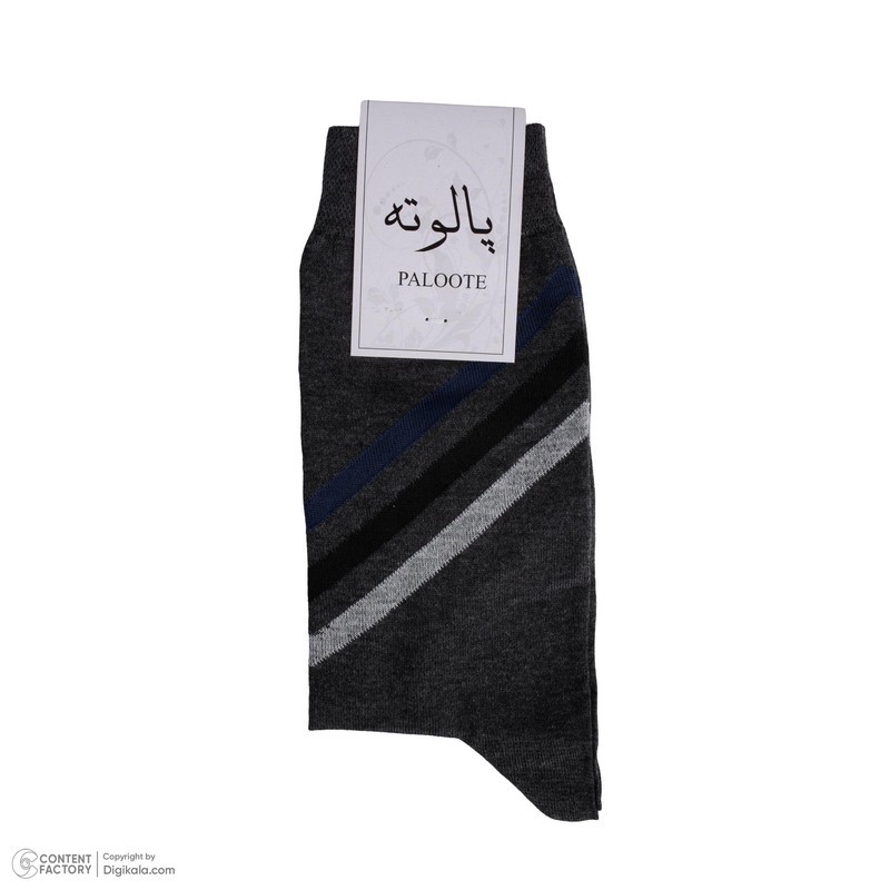 جوراب ساق بلند مردانه پالوته طرح راه راه مدل PLT-P7 بسته 3 عددی