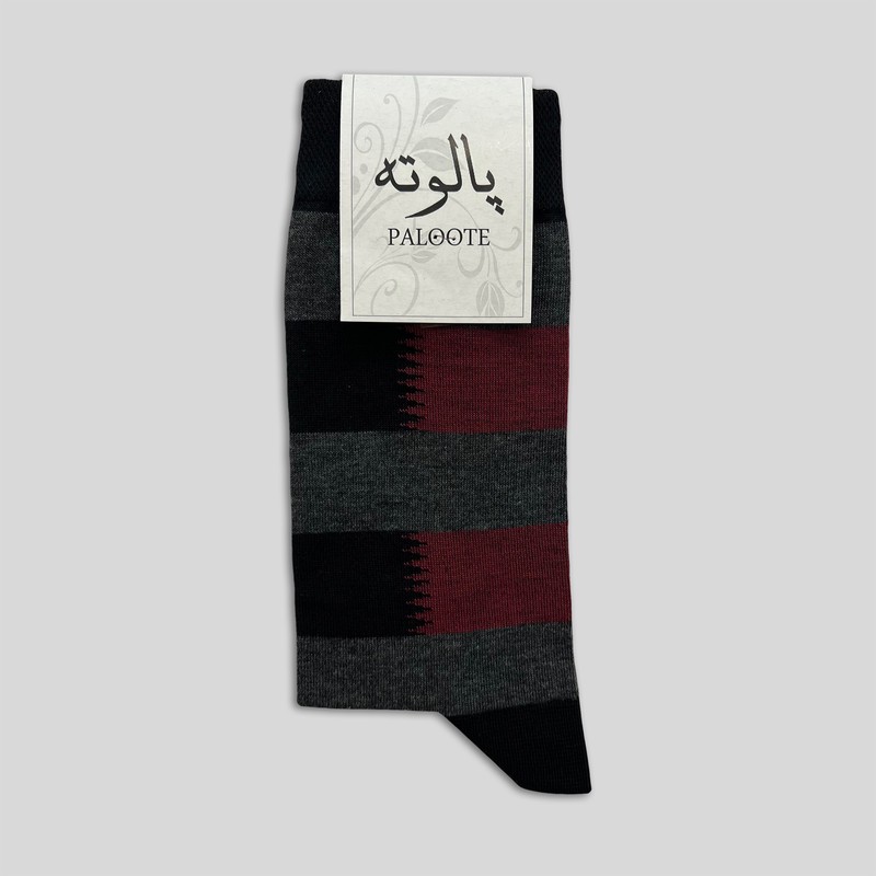 جوراب ساق بلند مردانه پالوته طرح چهارخانه مدل PLT-P5 بسته 3 عددی