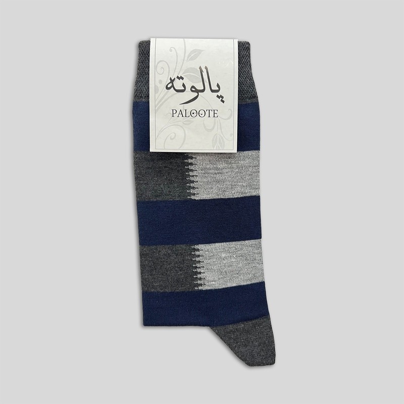 جوراب ساق بلند مردانه پالوته طرح چهارخانه مدل PLT-P5 بسته 3 عددی