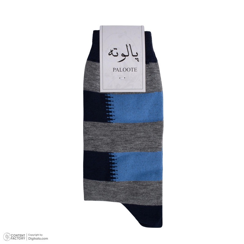 جوراب ساق بلند مردانه پالوته طرح چهارخانه مدل PLT-P5 بسته 3 عددی