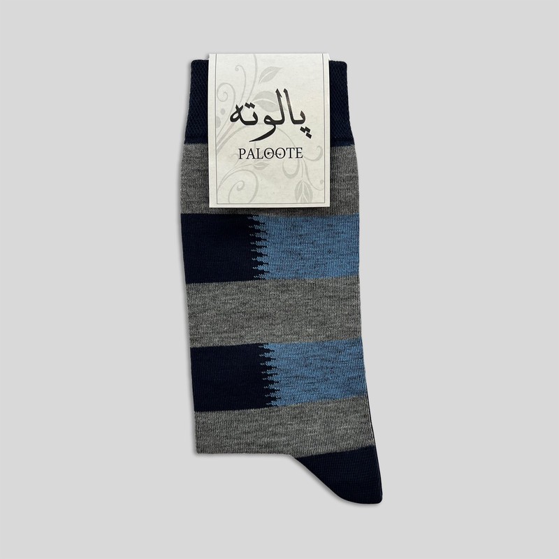 جوراب ساق بلند مردانه پالوته طرح چهارخانه مدل PLT-P5 بسته 3 عددی
