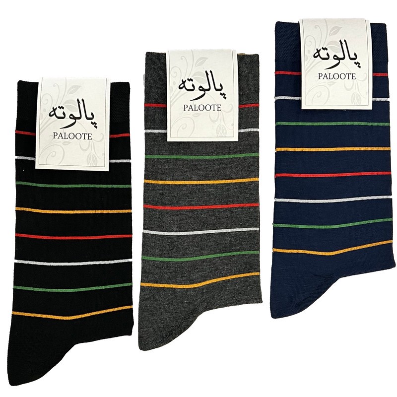 جوراب مردانه پالوته مدل PLT-P2 مجموعه 3 عددی