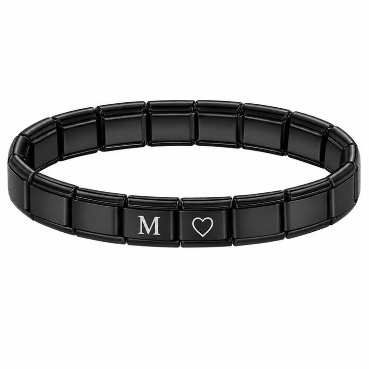 دستبند مدل چارم ایتالیایی حرف M کد 2