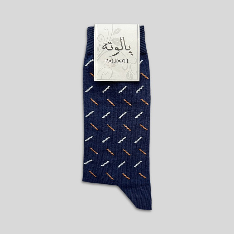 جوراب ساق بلند مردانه پالوته طرح راه راه مدل P3