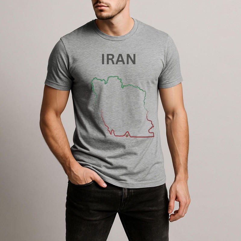 تی شرت آستین کوتاه مردانه مدل ایران کد V326