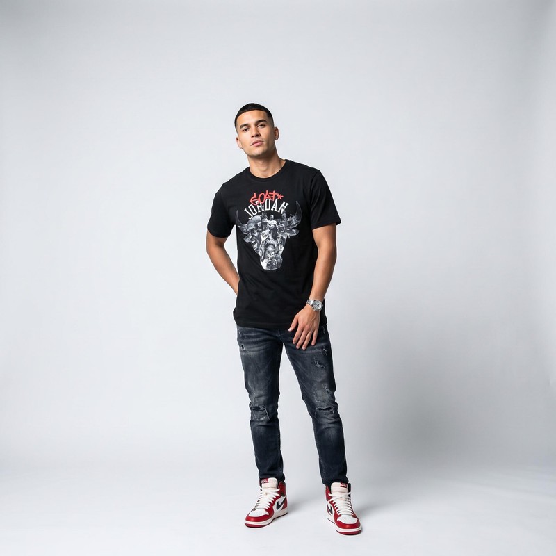 تی شرت آستین کوتاه مردانه مدل jordan مایکل جردن goat شیکاگو بولز NBA کد mo423