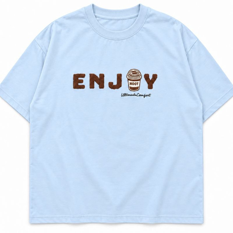 تیشرت آستین کوتاه نخ پنبه مردانه پرسیسکا باکسی طرح ENJOY مدل Ap-17