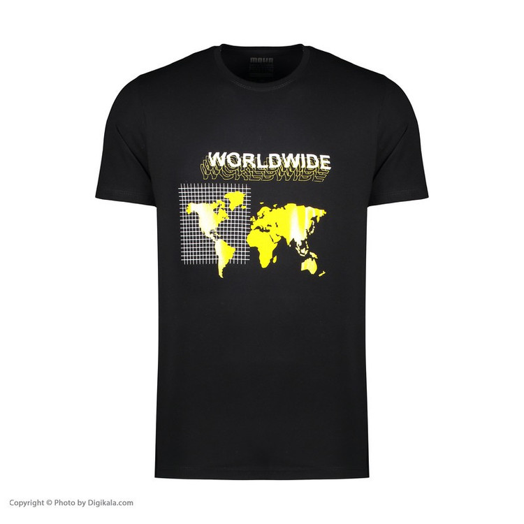 تی شرت آستین کوتاه مردانه موها فیتنس مدل WORLD WIDE