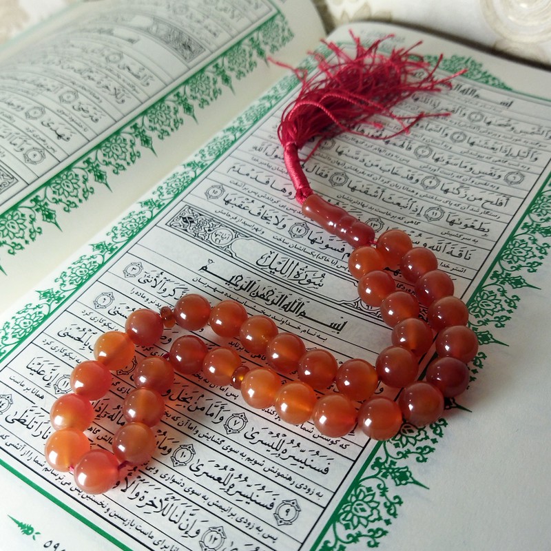 تسبیح سلین کالا مدل عقیق سرخ اصل 33 دانه طرح 10 میل کد 1