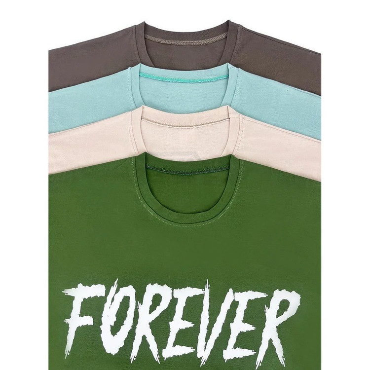 ست تی شرت آستین کوتاه و شلوارک راحتی مردانه مدل FOREVER