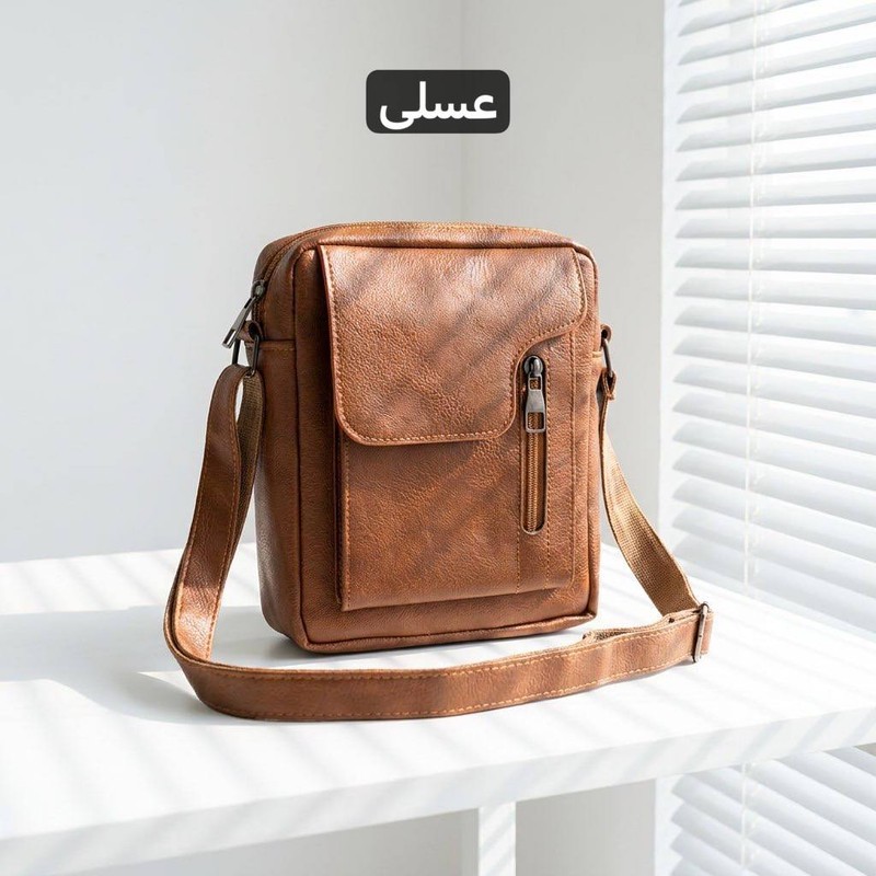 کیف رو دوشی و دستی زنانه و مردانه چرم مصنوعی با زیپ و بند قابل تنظیم مدل M7205