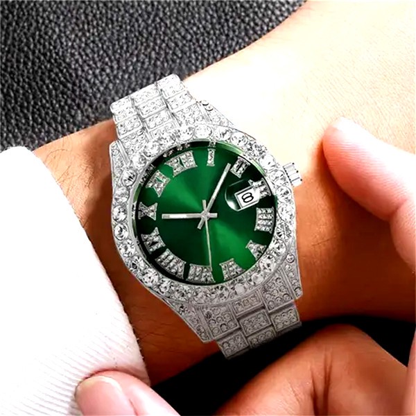 ساعت مچی عقربه ای مردانه مدل فول نگین کد date-n-s1