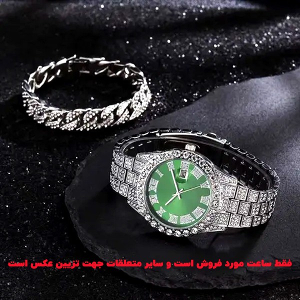 ساعت مچی عقربه ای مردانه مدل فول نگین کد date-n-s1
