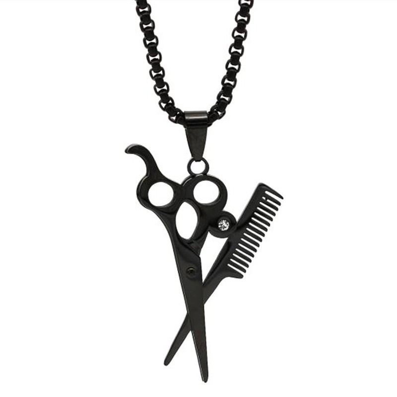 گردنبند مردانه طرح قیچی و شانه کد SC-01