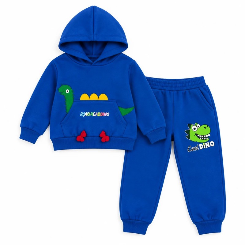ست هودی و شلوار پسرانه مدل Dinosaur کد M66