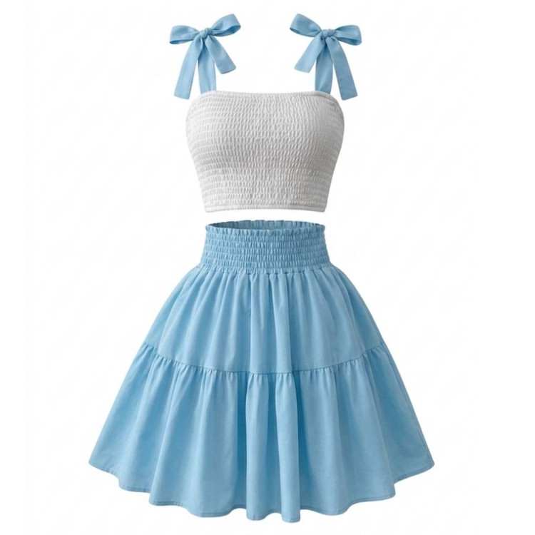 ست تاپ و دامن زنانه شیرین جامه مدل آوا