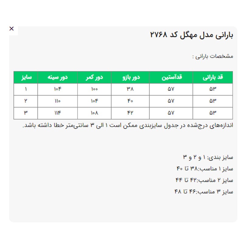بارانی زنانه السانا مدل مهگل کد 2768