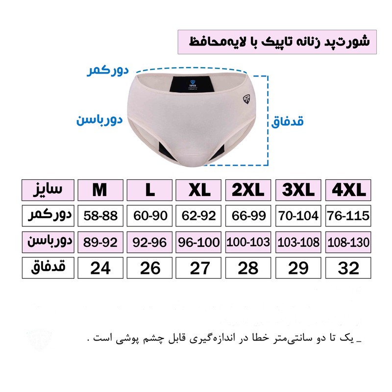 شورتکس زنانه تاپیک مدل لایه جاذب ضدحساسیت