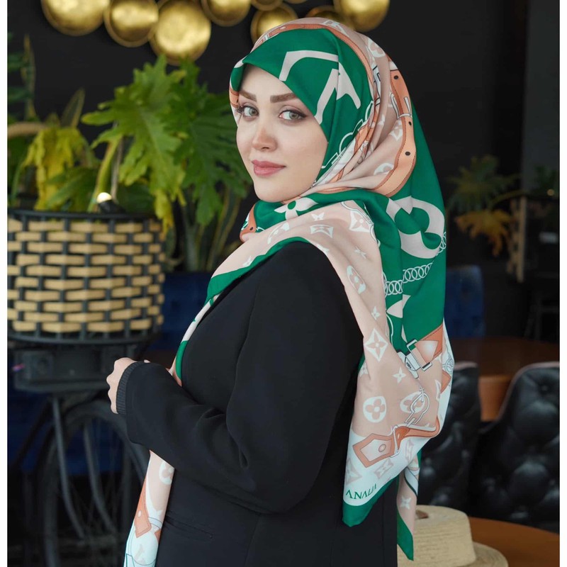 روسری زنانه مدل نخی قواره 140 طرح مزونی جدید کد ana-2707
