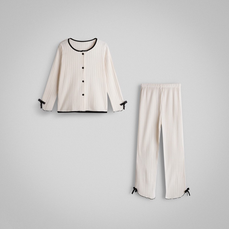 ست شومیز و شلوار راحتی زنانه پنبهای راهراه بلانوت مدل 7137-55