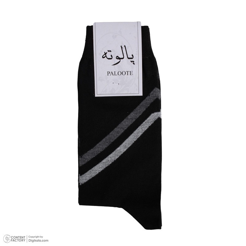 جوراب ساق بلند مردانه پالوته طرح راهراه مدل PLT-P7 بسته 3 عددی