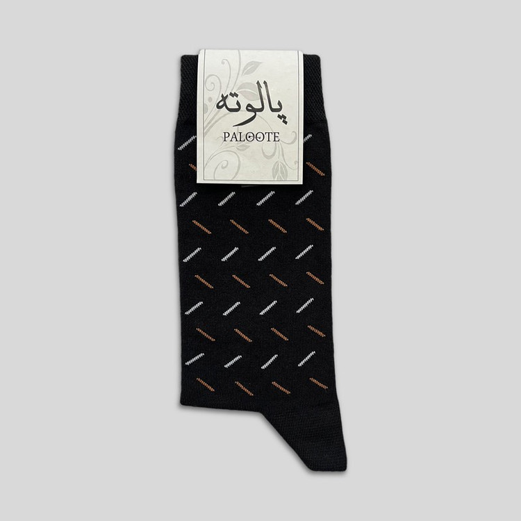 جوراب ساق بلند مردانه پالوته طرح راهراه مدل P3